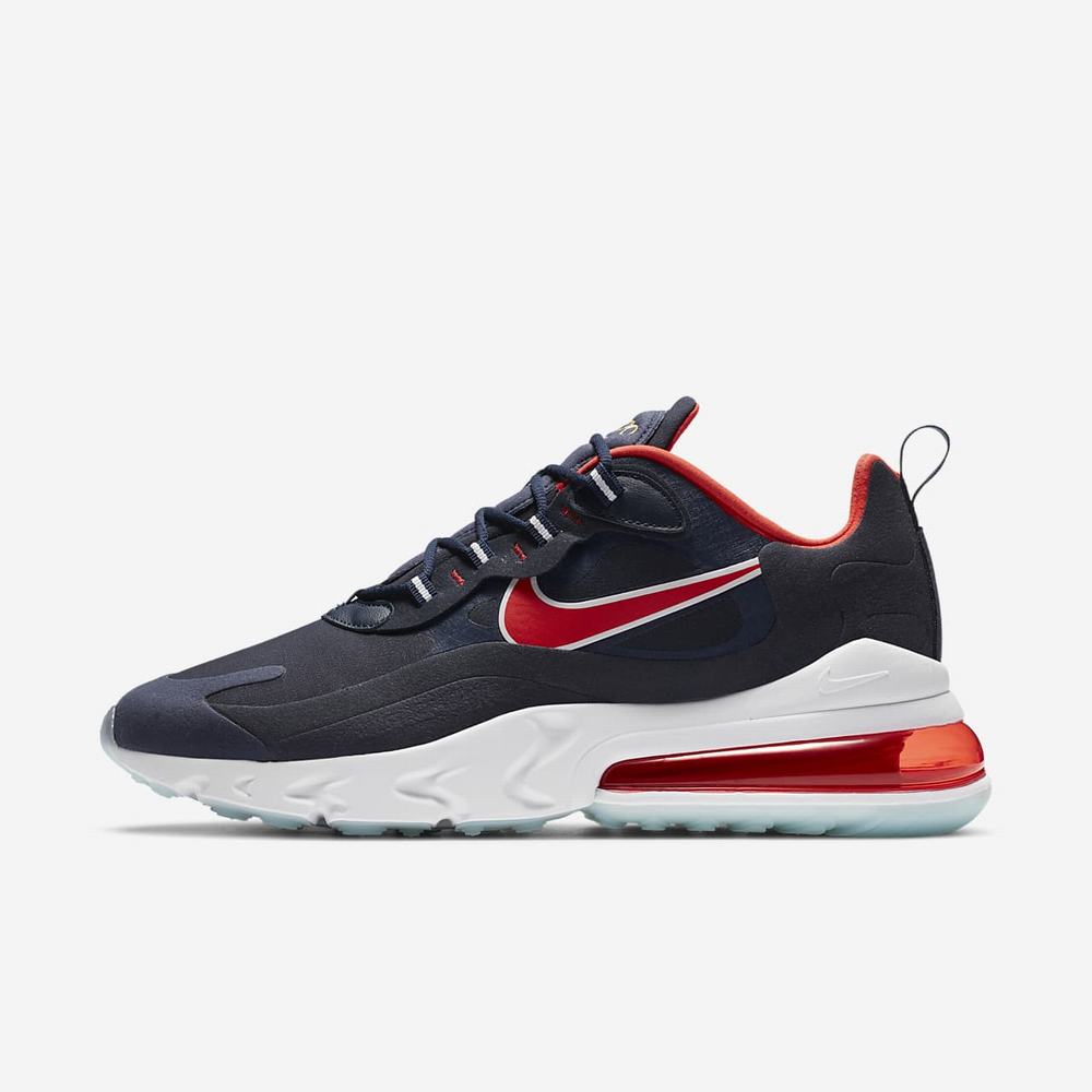 Sneakers Nike Air Max 270 React Bleu Marine 8967-453 Midnight Navy/Obsidian/White/Chile Red Homme | UDF-33323058